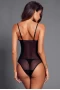 Women's Black Lace Mesh Bodysuit Push up Teddy Lingerie