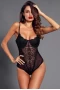 Women's Black Lace Mesh Bodysuit Push up Teddy Lingerie