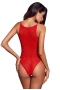 Women's Red Mesh and Guipure Lace Teddy