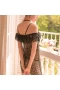 Lingerie Lace Sexy Off Shoulder Teddy Nightwear Black