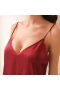 Deep V Neck Sexy Lingerie Satin Mini Chemise Red