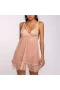 Lingerie Sheer Mesh Chemise Open Back Sleepwear Blush