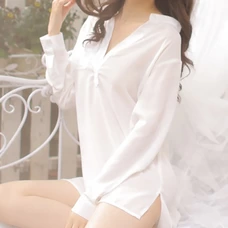 Cosplay Lingerie Boyfriend Sleep Shirts White