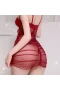 Strap Chemise Mesh Sleepwear Outfits Teddy Burgundy