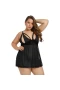 Plus Size Lingerie Cut Out Lace Babydol Black