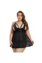 Plus Size Lingerie Cut Out Lace Babydol Black