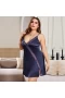 Lace Babydoll Strap Chemise Sleepwear Outfits Blue