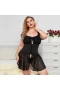 Lace Babydoll Strap Chemise Mesh Sleepwear Black