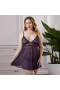 Lace Babydoll V Neck Sexy Sleepwear Strap Chemise Purple