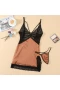 Lace Babydoll Chemise Mesh Side Slit Sleepwear Orange