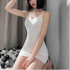 Round Neck Sexy See Through Women Lingerie White