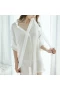 Cosplay Lingerie Button Down Sleep Shirts for Women White