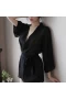 Kimono Robe Mesh Chemise Gown Cover Up Black