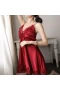 Side Slit Lingerie Babydoll Lace Nightgown Burgundy