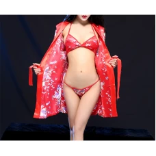 Women Floral Satin Kimono Robe Bride Bridesmaids