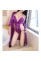Sexy Long Sleeve Cover Up Sheer Blouse Lingerie Purple