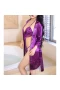 Sexy Long Sleeve Cover Up Sheer Blouse Lingerie Purple