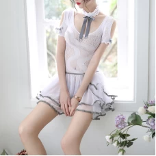 Sexy Lingerie for Women Bowknot Uniform Temptation Dress