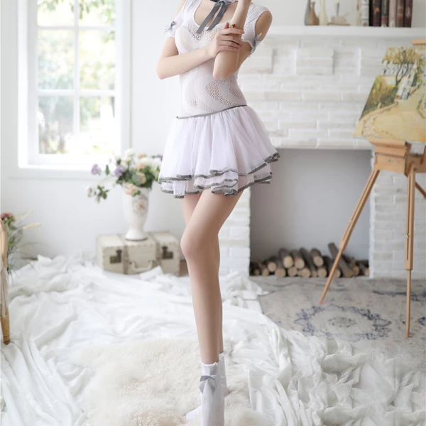 Sexy Lingerie for Women Bowknot Uniform Temptation Dress