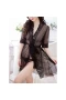 Floral Lace Babydoll Lingerie Sheer Mesh Nightgown Black
