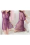 Floral Lace Babydoll Lingerie Sheer Mesh Nightgown Purple