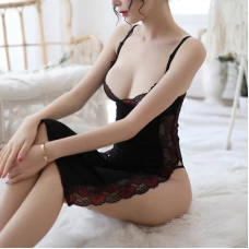 Lace Negligee Lingerie Sexy Split Lingerie Red