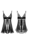 V Neck Sexy Sleepwear Strap Chemise Babydoll Black