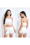 Lace Trim Cami and Shorts Two Piece Straps Set