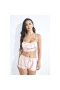Satin Cami and Shorts Sexy Lingerie Set Pink