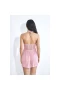 Halter Teddy V Neck Sleepwear Lace Babydoll Pink