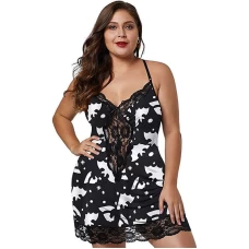 Lace Lingerie Babydoll Sexy Nightgowns Black