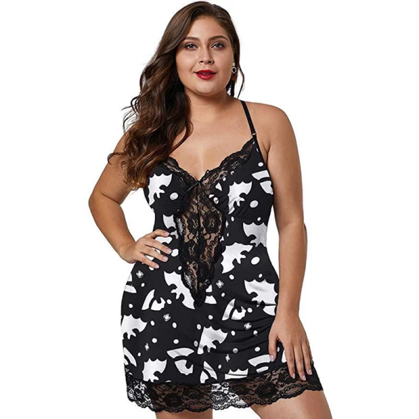 Lace Lingerie Babydoll Sexy Nightgowns Black