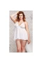 Plus Size Chemise Sheer Mesh Sleepwear Nightwear White