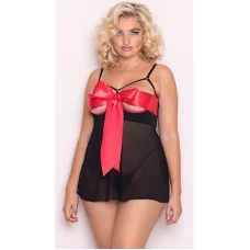 Bow Cut Out Lace Chemise Babydoll Nightwear Set