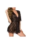 Kimono Robe Babydoll Sexy Lingerie Mesh Chemise Black