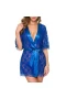 Kimono Robe Babydoll Sexy Lingerie Mesh Chemise Blue