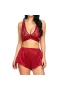 Lace Cami Top with Satin Shorts 2 Piece Lingerie Red