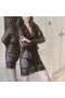 Deep V Nightwear Mesh Sheer Chemises Robe Black