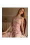 Cute Lace Chemise Sleepwear Lingerie for Women Pink