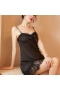 Women Babydoll Lingerie Sheer Lace Chemise Black