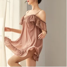 Women Lace Babydoll Sleepwear Boudoir Outfits Blush