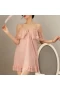 Women Lace Babydoll Sleepwear Boudoir Outfits Pink