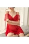 Women Lace Babydoll Sleepwear Boudoir Outfits Red