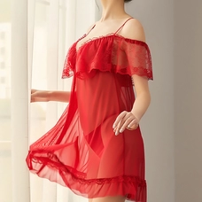 Women Lace Babydoll Sleepwear Boudoir Outfits Red