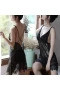 Women's Lingerie Lace Chemise Babydoll Strap Dress Black