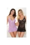 Summer Sexy Lace Babydoll Strap Nightgown Lingerie Black