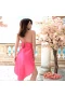 Womens Lace Babydoll Lingerie Hign Low Nightgown Coral