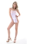 Sexy Sleepwear Lace Side Slit Chemise Nightgown White