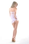 Sexy Sleepwear Lace Side Slit Chemise Nightgown White