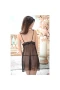 Embroidery Sleepwear Lace Chemise Mini Dress Black